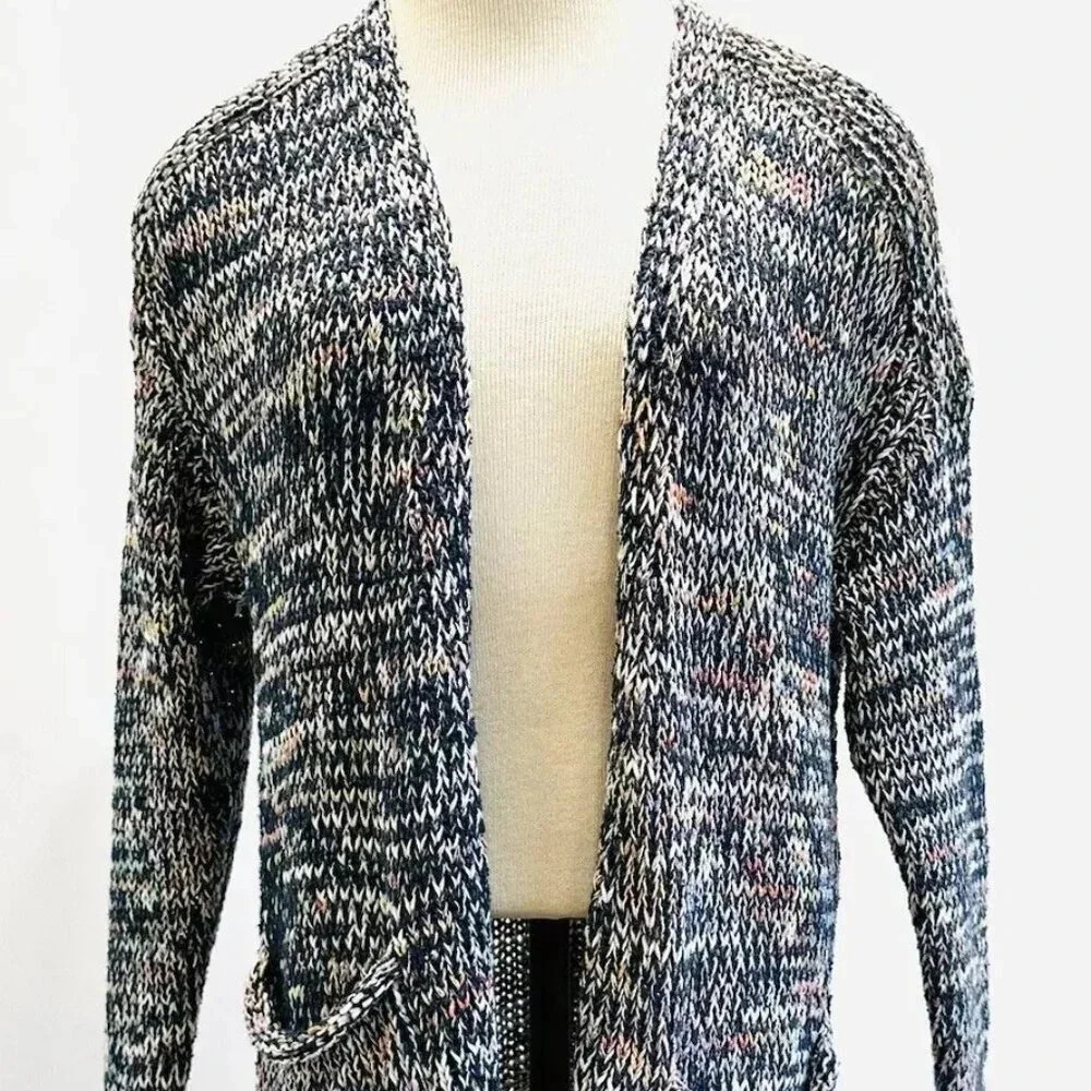 CASLON Women Long Sleeve Open Front Knit Multi-Colored Cardigan Sweater Size XS